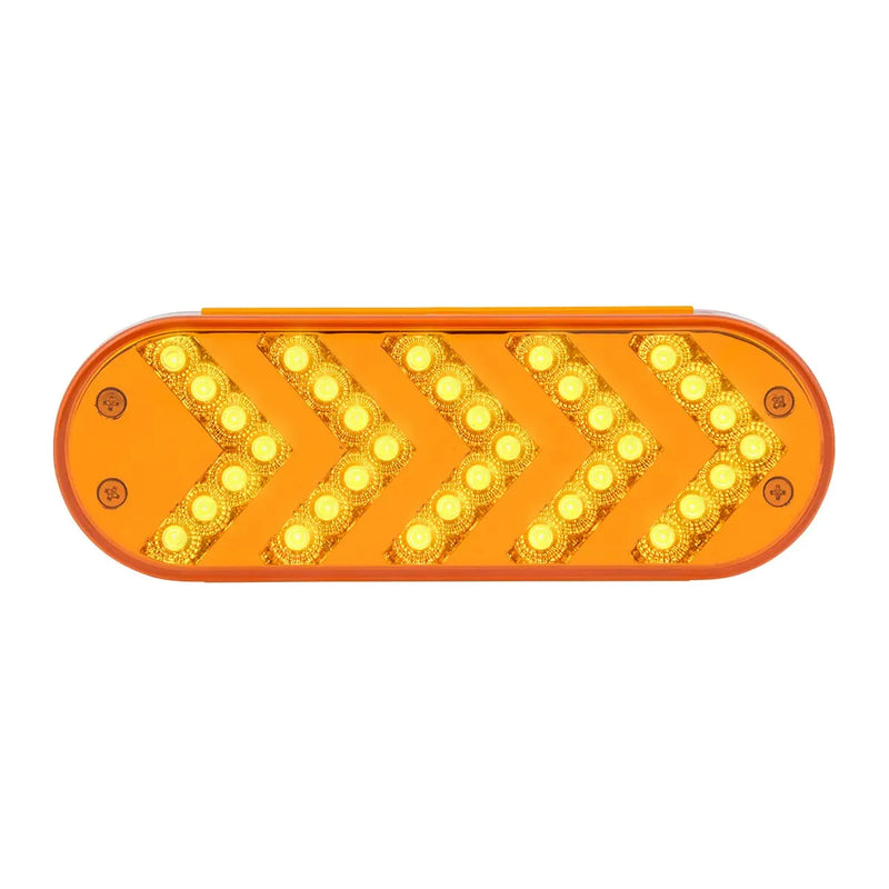 77124 OVAL AMBER SEQUENTIAL 5-ARROW SPYDER 35LED LIGHT, AMBER LENS 6" OVAL Goldenrod