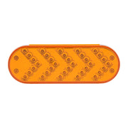 77124 OVAL AMBER SEQUENTIAL 5-ARROW SPYDER 35LED LIGHT, AMBER LENS 6" OVAL Dark Orange