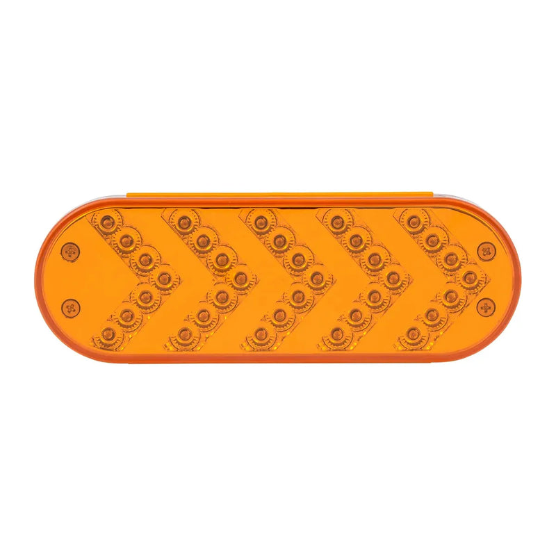 77124 OVAL AMBER SEQUENTIAL 5-ARROW SPYDER 35LED LIGHT, AMBER LENS 6" OVAL Dark Orange