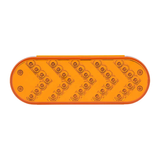 Dark Orange 77124 OVAL AMBER SEQUENTIAL 5-ARROW SPYDER 35LED LIGHT, AMBER LENS 6" OVAL