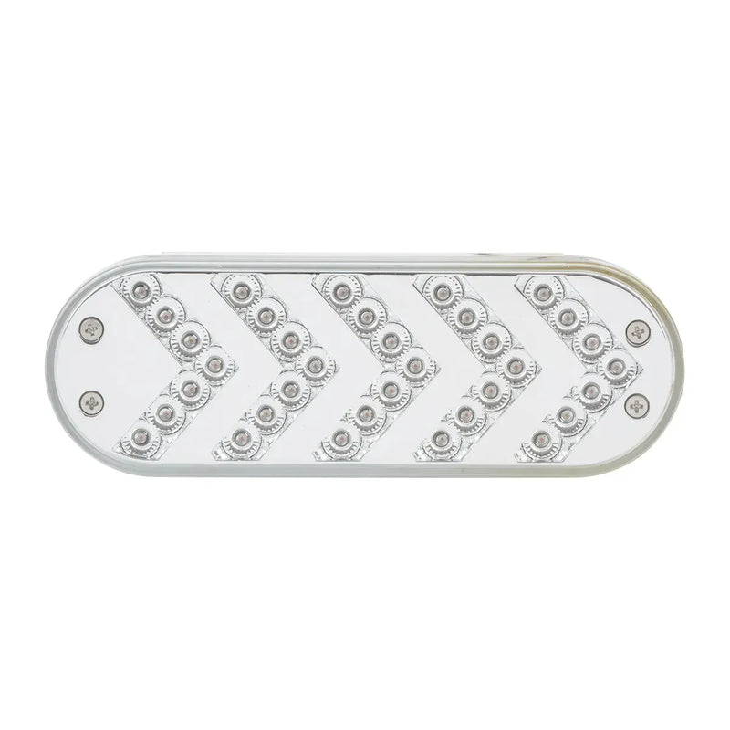 #77125 OVAL AMBER SEQUENTIAL 5-ARROW SPYDER 35LED LIGHT, CLEAR LENS Light Gray