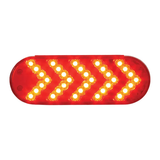 Firebrick 77126 OVAL RED SEQUENTIAL 5-ARROW SPYDER 35-LED LIGHT, RED LENS 6" OVAL