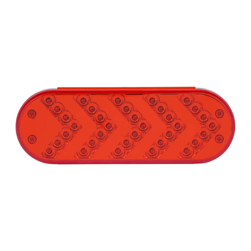 77126 OVAL RED SEQUENTIAL 5-ARROW SPYDER 35-LED LIGHT, RED LENS 6" OVAL Firebrick
