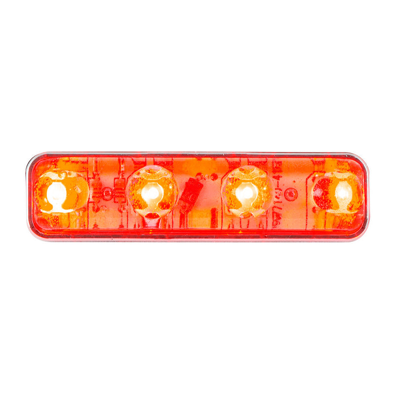 77148 SMALL RECT. RED/CLEAR 4-LED MARKER LIGHT