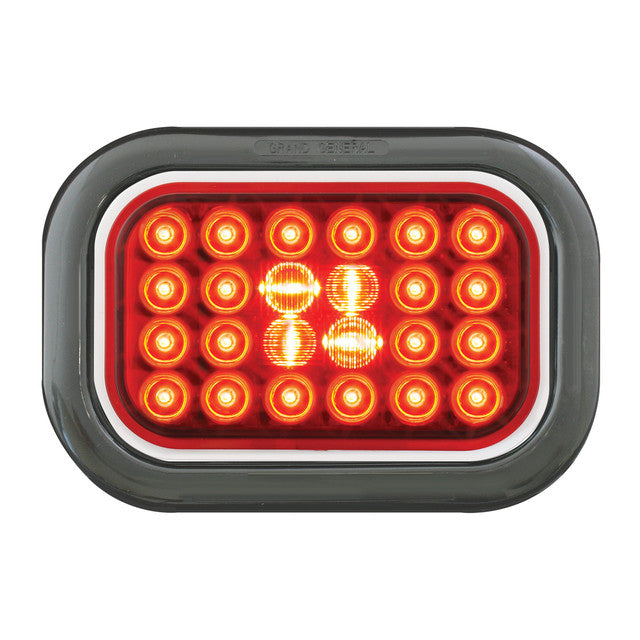 RECT. LUZ LED ROJA PERLA CON OJAL Y COLETA, LENTE ROJA