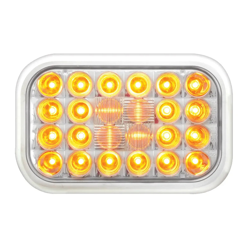 77181 Rectangular Pearl LED Light (AMBER/CLEAR) #77181 LED Rectangular Light Light Gray