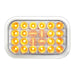 Light Gray RECT. PEARL AMBER 24 LED LIGHT CLEAR LENS LED Rectangular Light