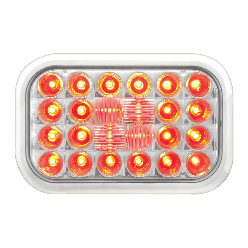 80368  2PC. CR. BAR W/RECT. RED/CLEAR PEARL LED & CR. RIM W/VISOR Light Gray