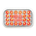 Light Gray RECT. PEARL RED 24 LED LIGHT CLEAR LENS LED Rectangular Light