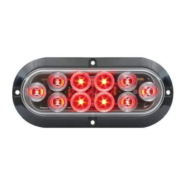 LED OVAL MEGA10 ROJO/ CLARO CON BRIDA NEGRA Y 3 CABLES