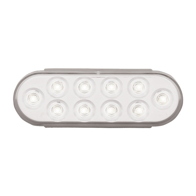 77448 Mega 10 Plus Series Oval LED Light, White/Clear
