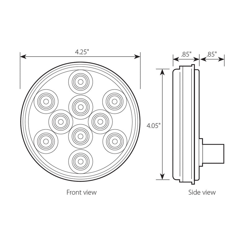 LUZ MEGA10 ÁMBAR/ÁMBAR DE 4" 10 LED