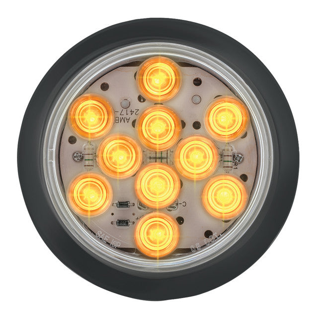 77455 Mega 10 Series 4" LED Light, Amber/Clear