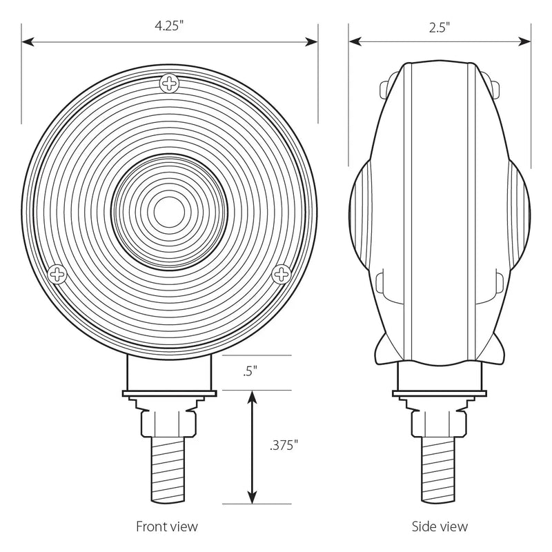 #77613 4" Double Faced Star Amber/Red 48 LED Sealed Light with (Clear Lens) pedestal Black