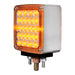 77627  Square Double Face Pearl LED Pedestal Light Red/Amber w/clear lens (Driver) Gray
