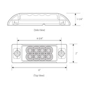 77660 RECT. SPYDER AMBER/AMBER 8-LED MARKER SEALED LIGHT LED Rectangular Light Dark Slate Gray
