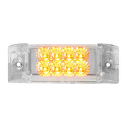 77661 RECT. SPYDER AMBER/CLEAR 8-LED MARKER SEALED LIGHT LED Rectangular Light Gray