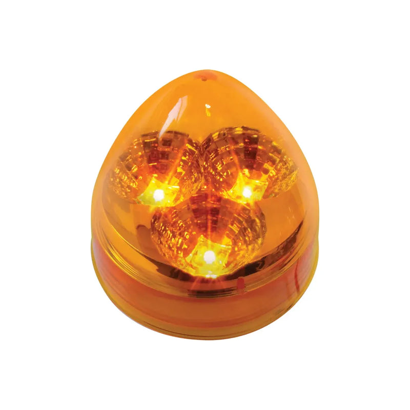 77690 2.5" SPYDER AMBER BEEHIVE 3 LED LIGHT, AMBER LENS Chocolate