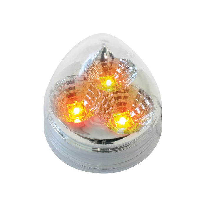 Gray 77691 2.5" SPYDER AMBER BEEHIVE 3 LED LIGHT, CLEAR LENS BEEHIVE