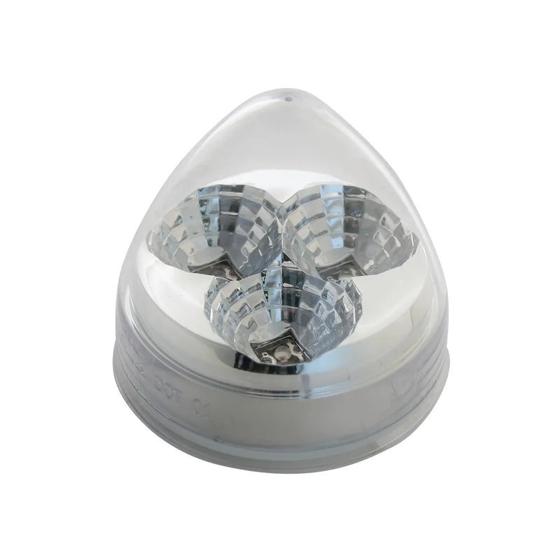 77691 2.5" SPYDER AMBER BEEHIVE 3 LED LIGHT, CLEAR LENS BEEHIVE Dark Gray