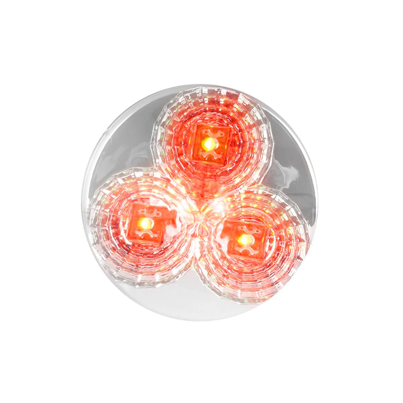 77693 (DISCONTINUED)  2.5" SPYDER RED BEEHIVE 3 LED LIGHT, CLEAR LENS BEEHIVE Light Gray