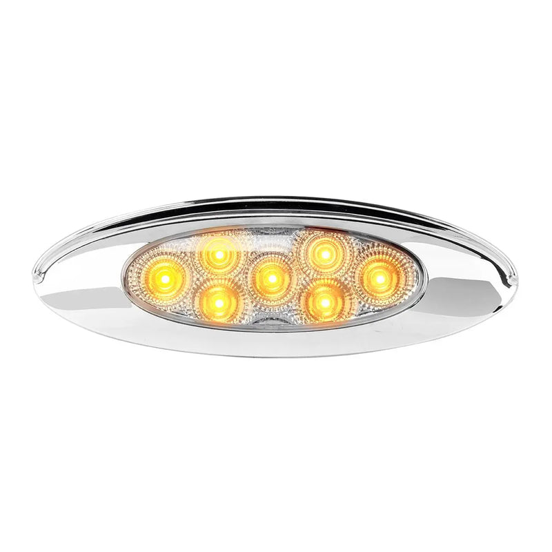 77836 ULTRA THIN SPYDER Y2K AMBER/CLR 7 LED LIGHT W/VISOR, HIGH/LOW THIN MARKER LIGHT Light Gray
