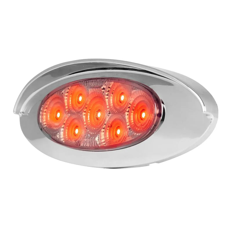 77838 ULTRA THIN SPYDER Y2K RED/CLEAR 7 LED LIGHT W/VISOR, HIGH/LOW THIN MARKER LIGHT Gray