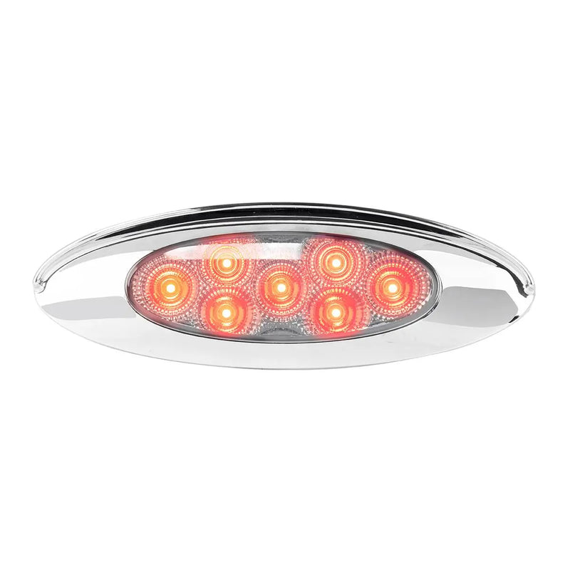 77838 ULTRA THIN SPYDER Y2K RED/CLEAR 7 LED LIGHT W/VISOR, HIGH/LOW THIN MARKER LIGHT Light Gray