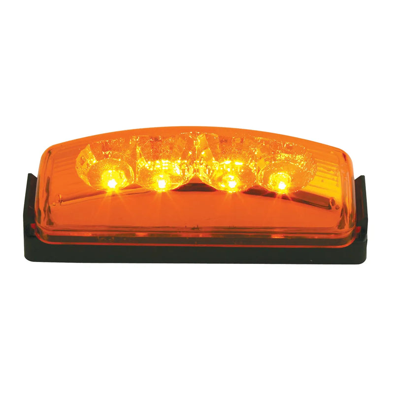 77960 RECT. SPYDER AMBER 4 LED LIGHT AMBER LENS LED Rectangular Light Chocolate