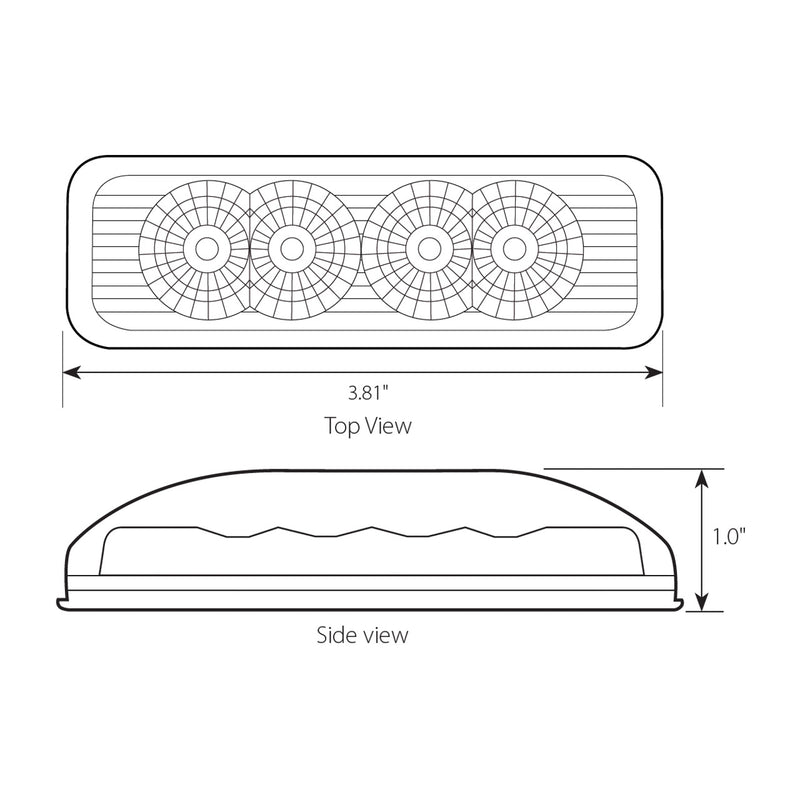 77852 Spyder Series Medium Rectangular LED Light (Red)