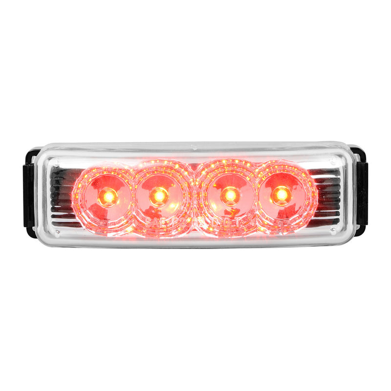 77853 Spyder Series Medium Rectangular LED Light (Red/Clear)