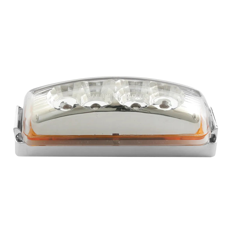 77961 RECT. SPYDER AMBER 4LED LIGHT, CLEAR LENS LED Rectangular Light Gray