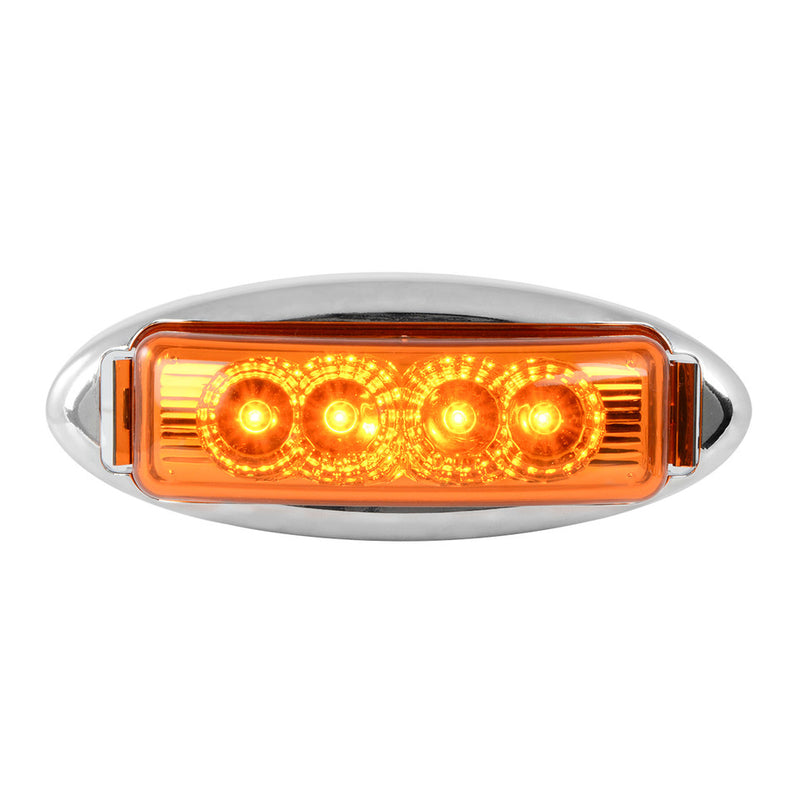 77865 RECT. AMBER/AMBER SPYDER 4-LED LIGHT W/ CR. OVAL BRACKET
