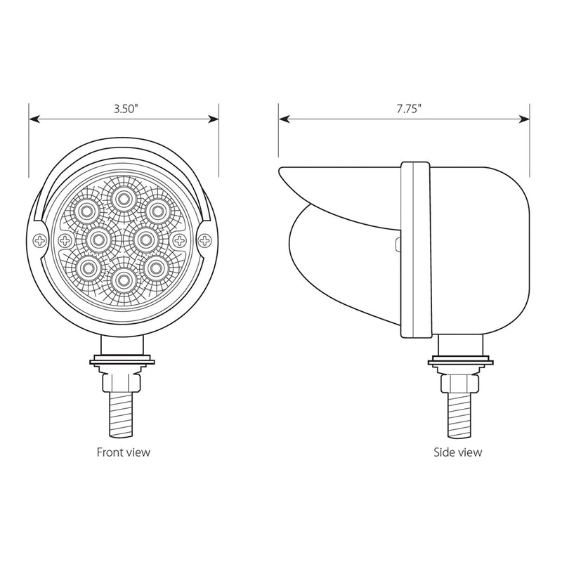 77927 Spyder Series Single Face LED Light with Visor (Red/Clear)