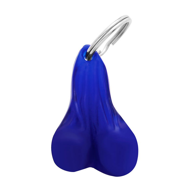 Llavero novedoso con bolas bajas de plástico pequeñas de 2-1/2" - Azul