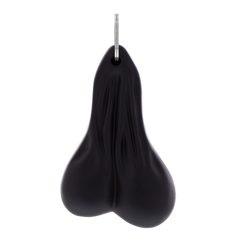Llavero novedoso Stress Ballz de 4-1/4" - Negro