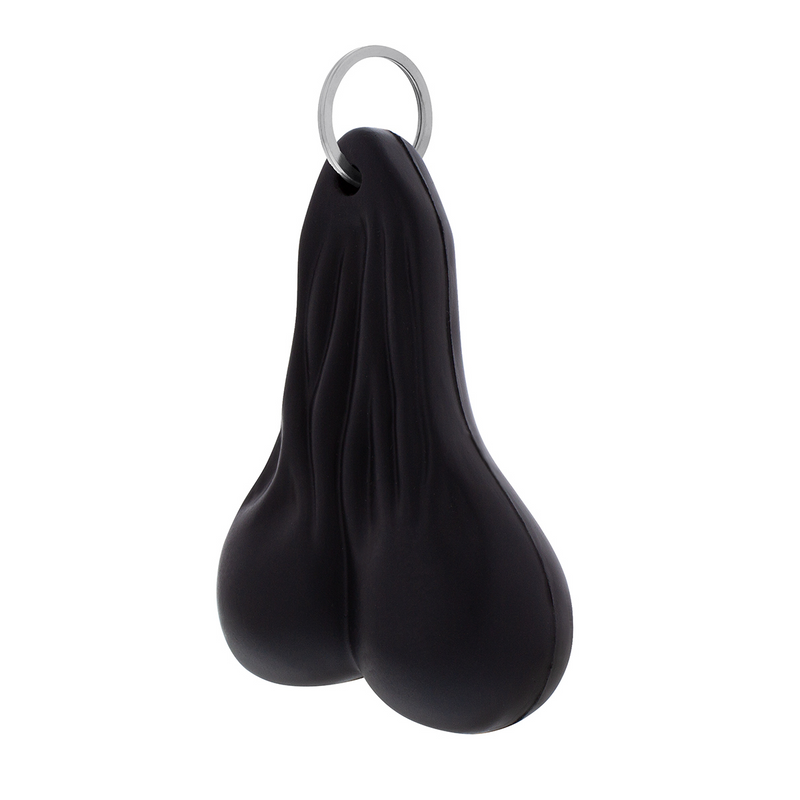 Llavero novedoso Stress Ballz de 4-1/4" - Negro