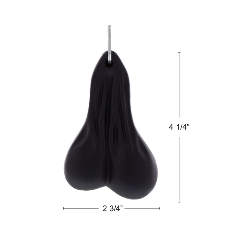 Llavero novedoso Stress Ballz de 4-1/4" - Negro