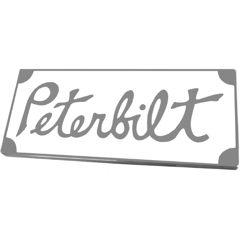 PETERBILT OLD STYLE RECTANGULAR EMBLEM WHITE 108 EMBLEM Light Slate Gray