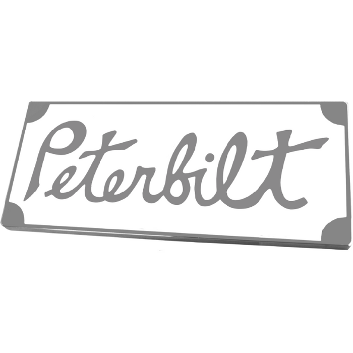 Light Slate Gray PETERBILT OLD STYLE RECTANGULAR EMBLEM WHITE 108 EMBLEM