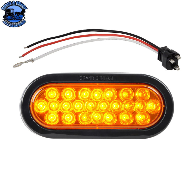 78220BP OVAL PEARL AMBER LED LIGHT W/ GROMMET & PIGTAIL, AMBER LENS