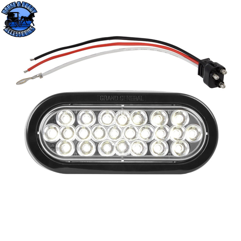 78222BP OVAL PEARL WHITE LED LIGHT W/ GROMMET & PIGTAIL