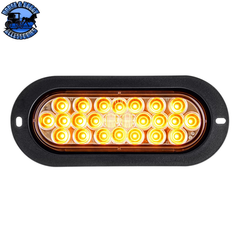 78226 OVAL PEARL AMBER/CLEAR 24 LED FLANGE MOUNT SEALED LIGHT
