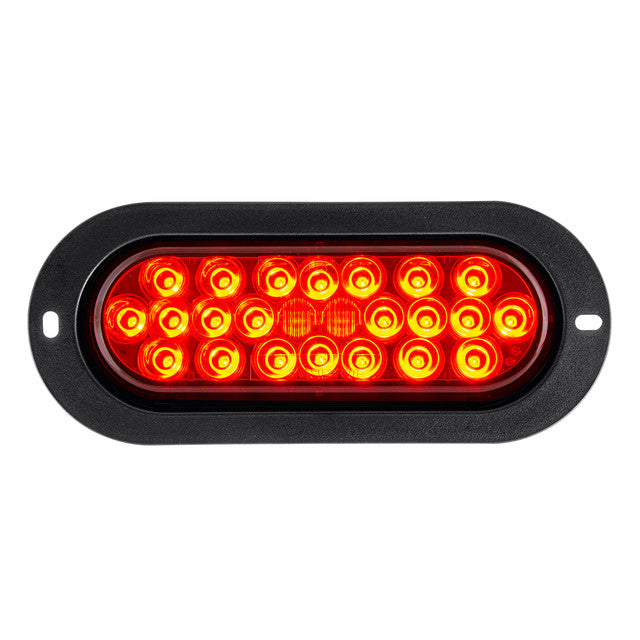 LUZ SELLADA DE MONTAJE DE BRIDA DE 24 LED ROJO PERLA OVALADA/ROJA