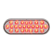 91774 2PC SS SPRING-LOAD BAR W/OVAL PEARL OVAL RED/CLEAR LED LIGHT Rosy Brown