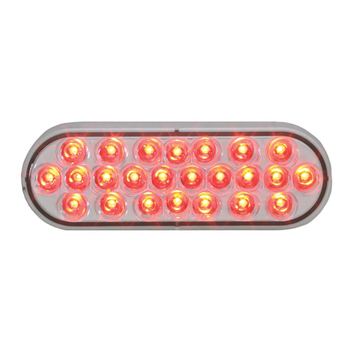 Tan Oval Pearl LED Light 6" OVAL red/clear (light only)