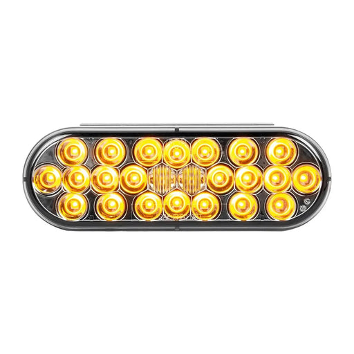 Dark Slate Gray Oval Pearl LED Light Smoke Lens (choose color) 6" OVAL amber