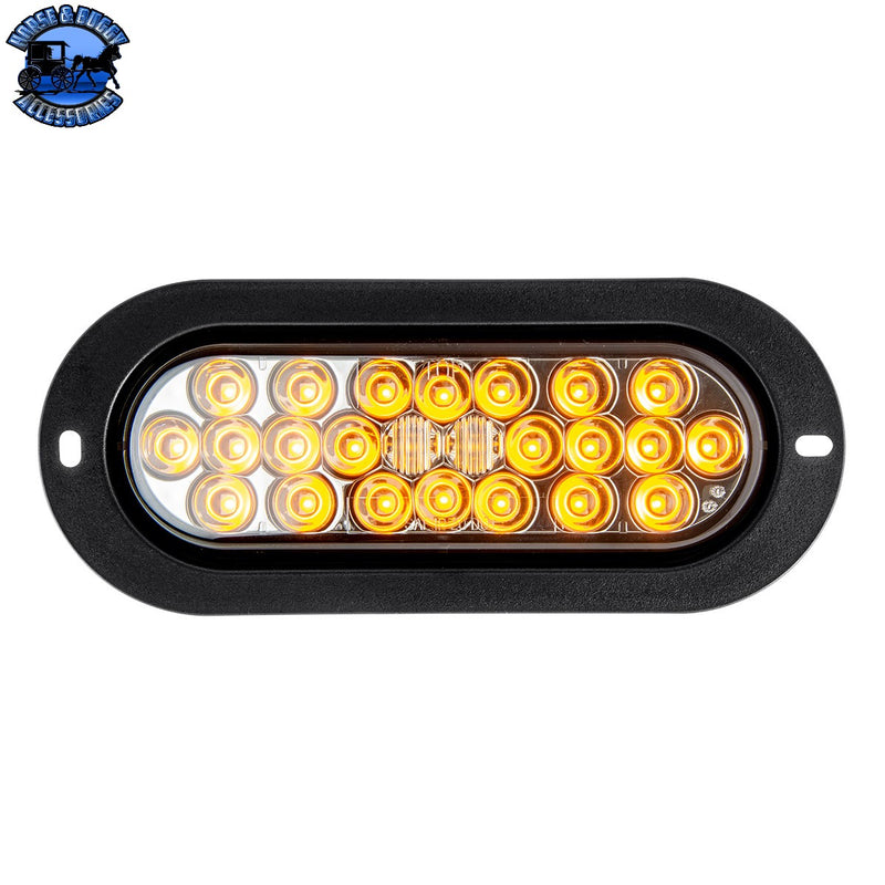 78245 OVAL PEARL SMOKE/AMBER 24 LED FLANGE MOUNT SEALED LIGHT