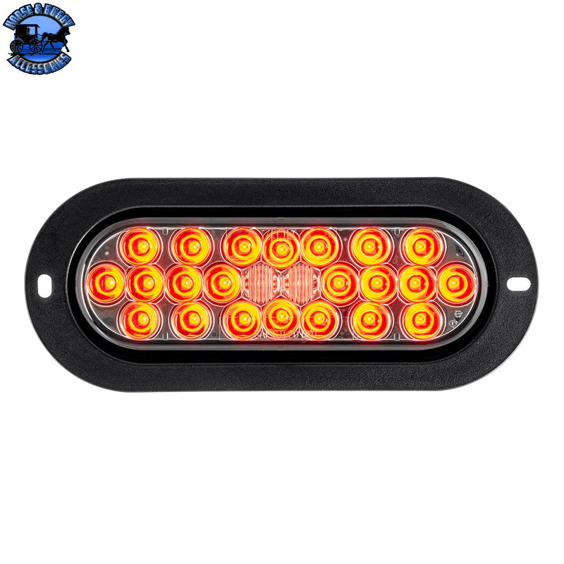 78246 OVAL PEARL SMOKE/RED 24 LED FLANGE MOUNT SEALED LIGHT