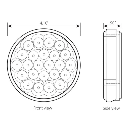 Lavender 4" PEARL AMBER 24-LED LIGHT, CLEAR LENS 4" ROUND